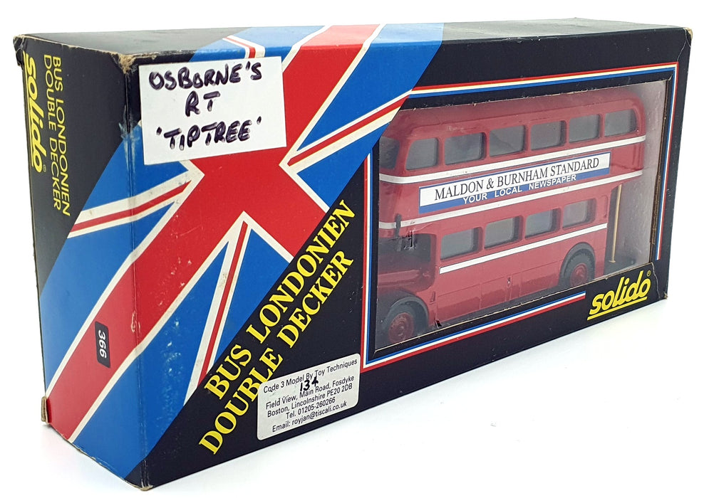 Solido 1/50 Scale Diecast 366 - Routemaster Double Decker RT Bus - Maldon