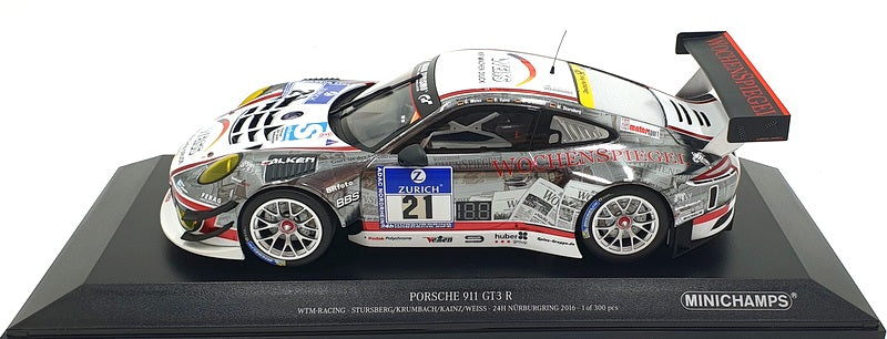 Minichamps 1/18 Scale 155 166021 Porsche 911 GT3 R #21 24h Nurburgring 2016