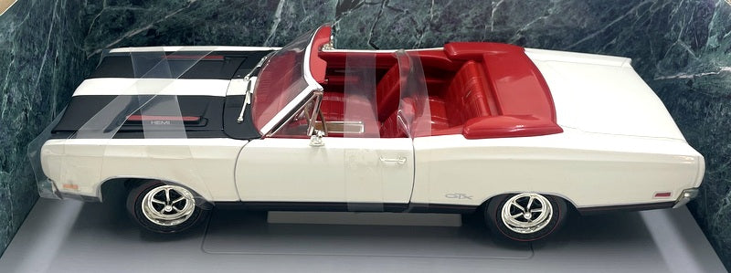 Ertl 1/18 Scale Diecast 7249 - 1969 Plymouth GTX Convertible - White/Black/Red