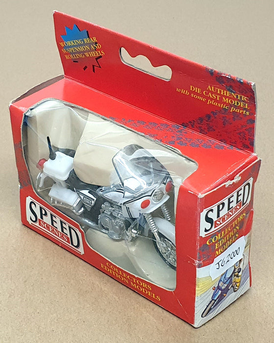 Speed Scenes Appx 9cm Long J62000 - Kawasaki 1000 Police Motorbike - White