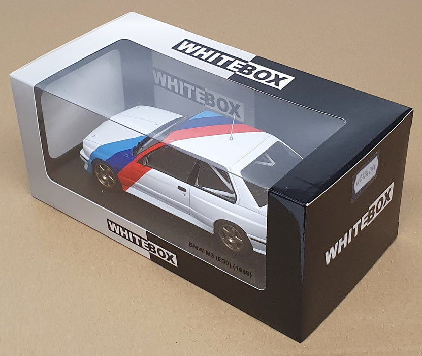 Whitebox 1/24 Scale WB124244 - 1989 BMW M3 (E30) White/Blue/Red
