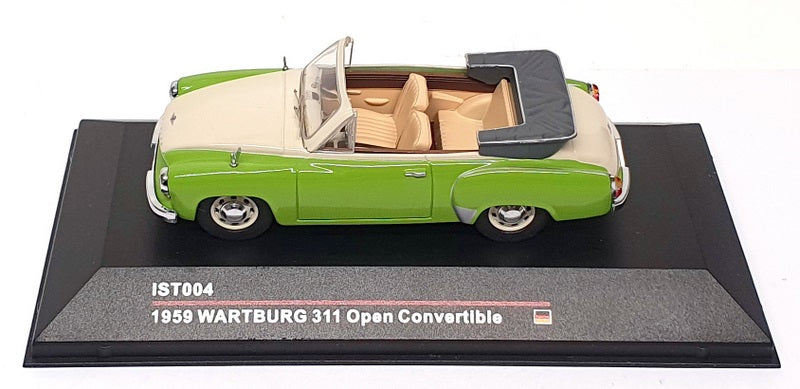 IST Models 1/43 Scale IST 004 - 1959 Wartburg 311 Open Convertible - Green/White