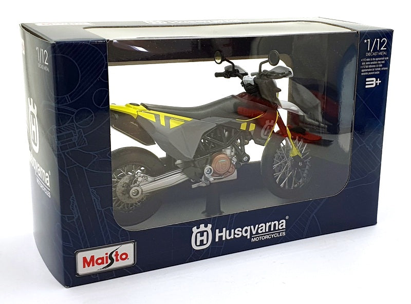 Maisto 1/12 Scale 32726 - 2023 Husqvarna 701 Supermoto Motorbike Black/Grey