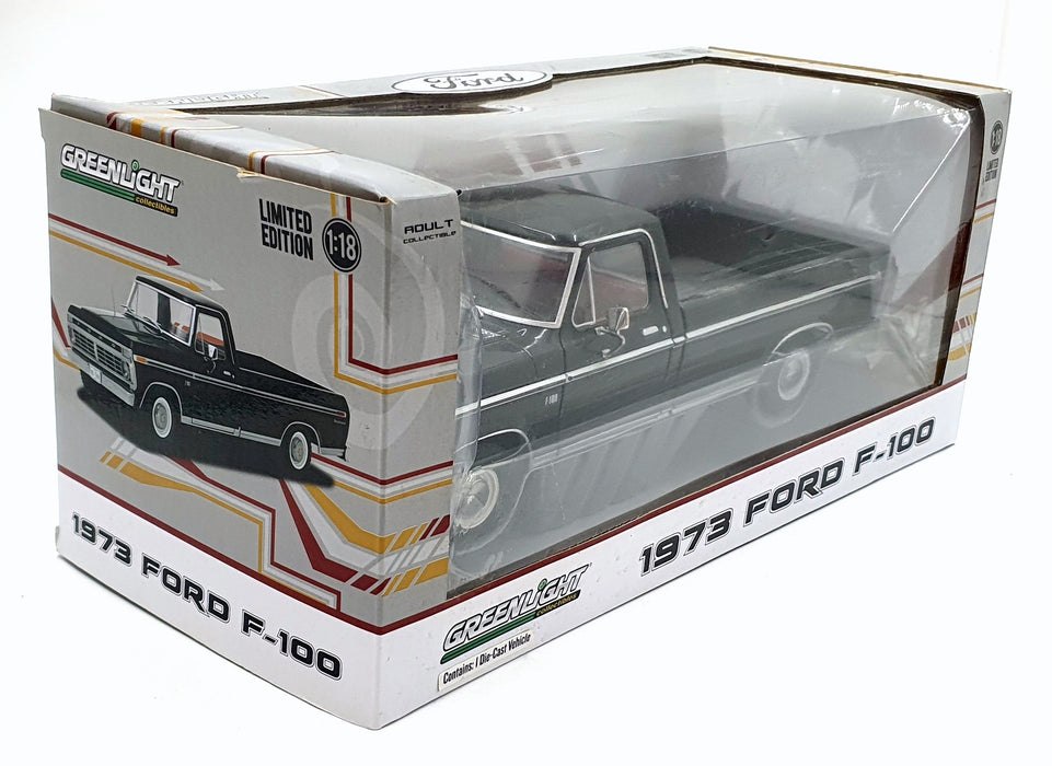 Greenlight 1/18 Scale Diecast 12963 - 1973 Ford F-100 Pick Up - Black