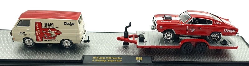 Castline M2 Machines 1/64 Scale DR59 '67 Dodge A100 Van & '66 Charger Gasser
