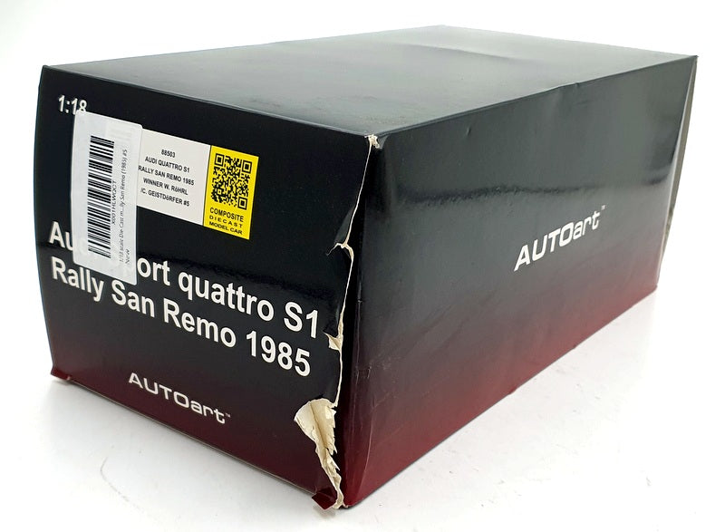 Autoart 1/18 Scale Diecast 88503 - Audi Quattro S1 San Remo 1985 W.Rohrl #5