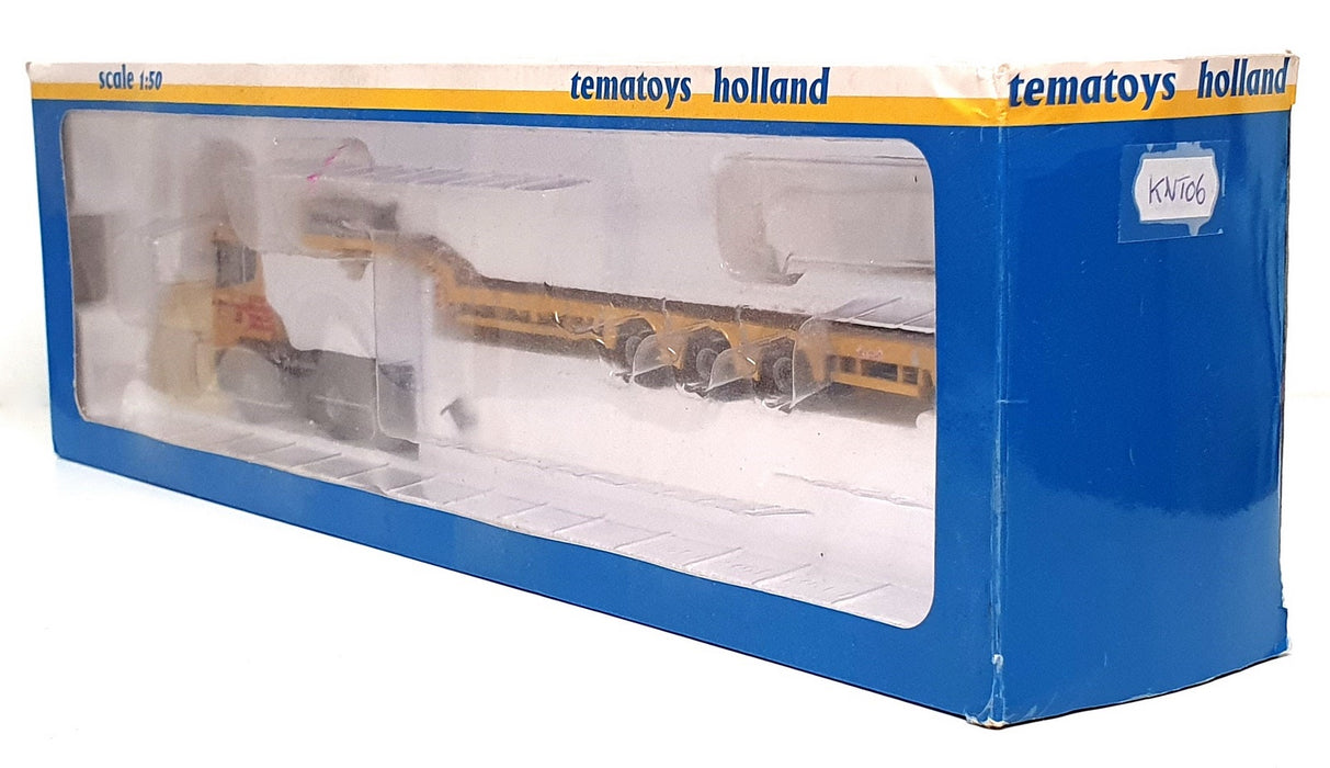 Tematoys 1/50 Scale KNT06 Scania 6x4 With Nooteboom Low Loader Nederhoff Yellow