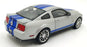 Shelby Collectibles 1/18 Scale DC16126F - 2008 Shelby GT500KR - Silver/Blue