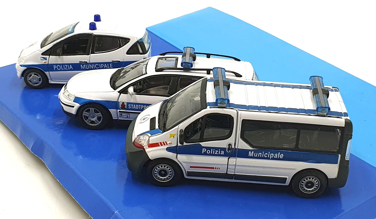Cararama 1/43 Scale 370 Mercedes, Volkswagen and Renault Mini 3 Piece Set Police