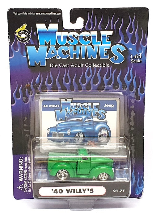 Muscle Machines 1/64 Scale 71161 01-77 - 1940 Willys Truck - Green