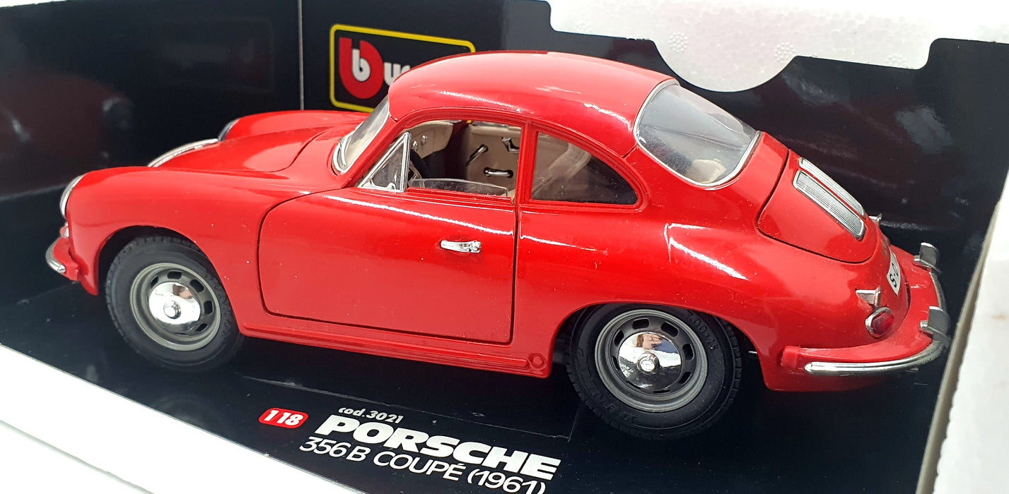 Burago 1/18 Scale 3021 - Porsche 356B Coupe 1961 - Red