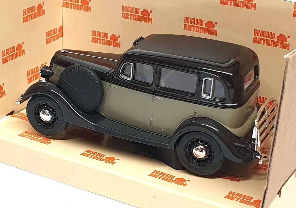 Haw Abtonpom Russian Diecast 1/43 Scale H751 - Gaz M1 Taxi - Black/Grey