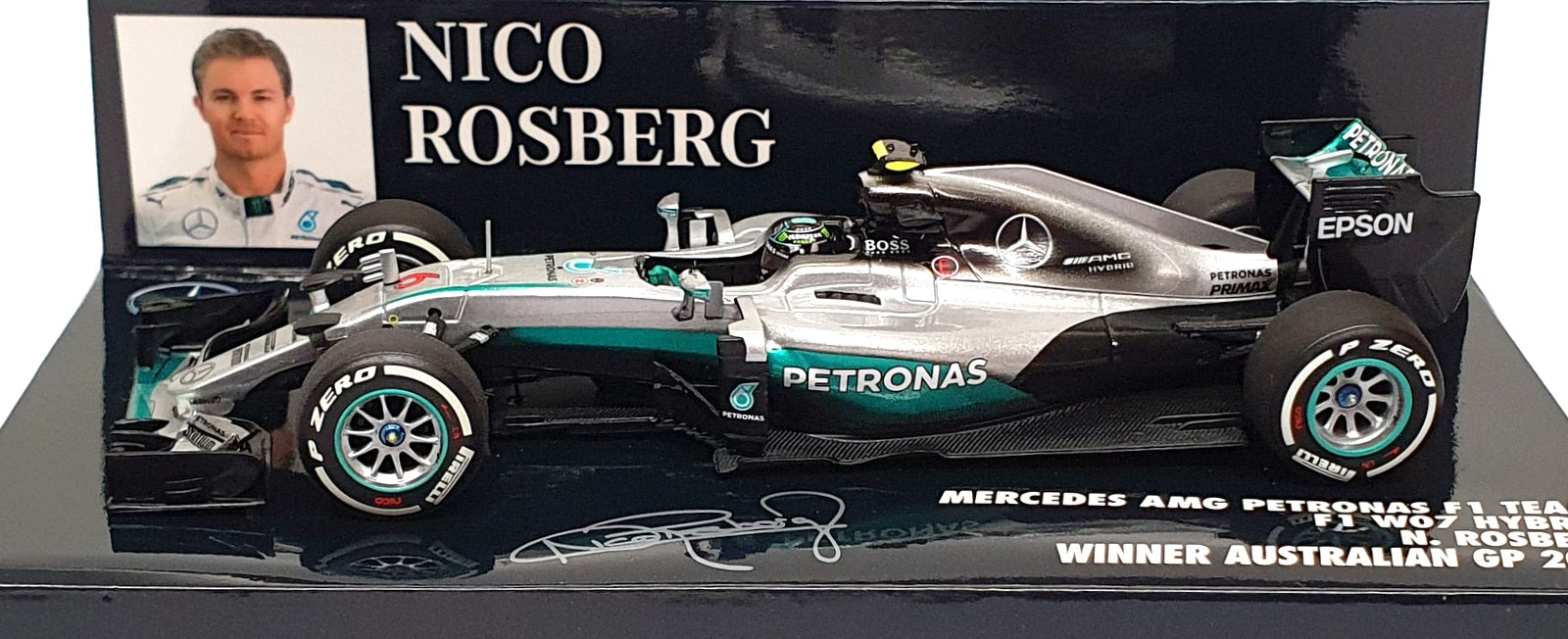 Minichamps 1/43 Scale 410 160006 - F1 Mercedes AMG 1st Australia GP 2016 Rosberg