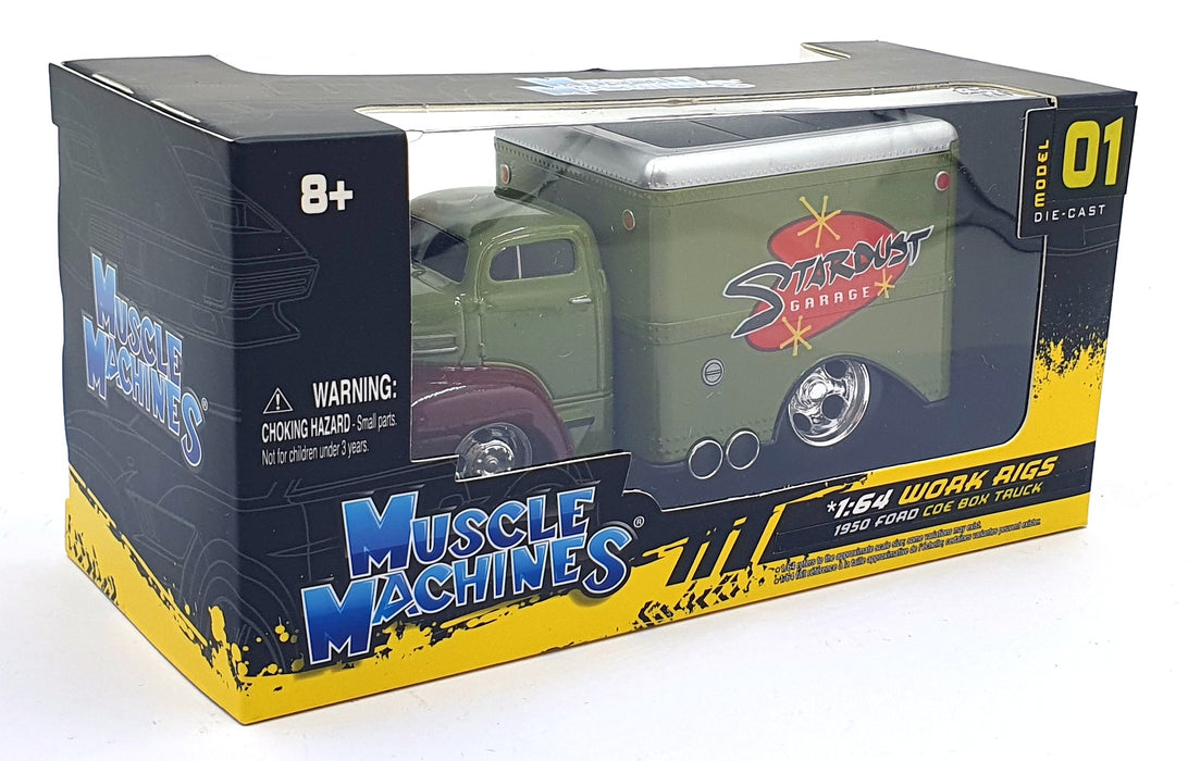 Muscle Machines 1/64 Scale 11610 - 1950 Ford COE Box Truck - Stardust