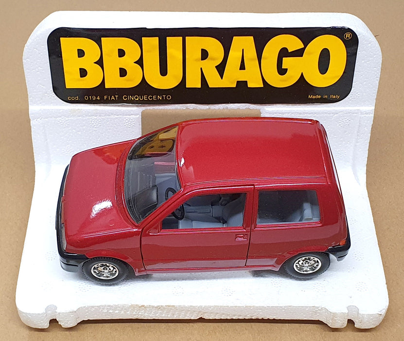 Burago 1/24 Scale Diecast 0194 - Fiat Cinquecento - Red