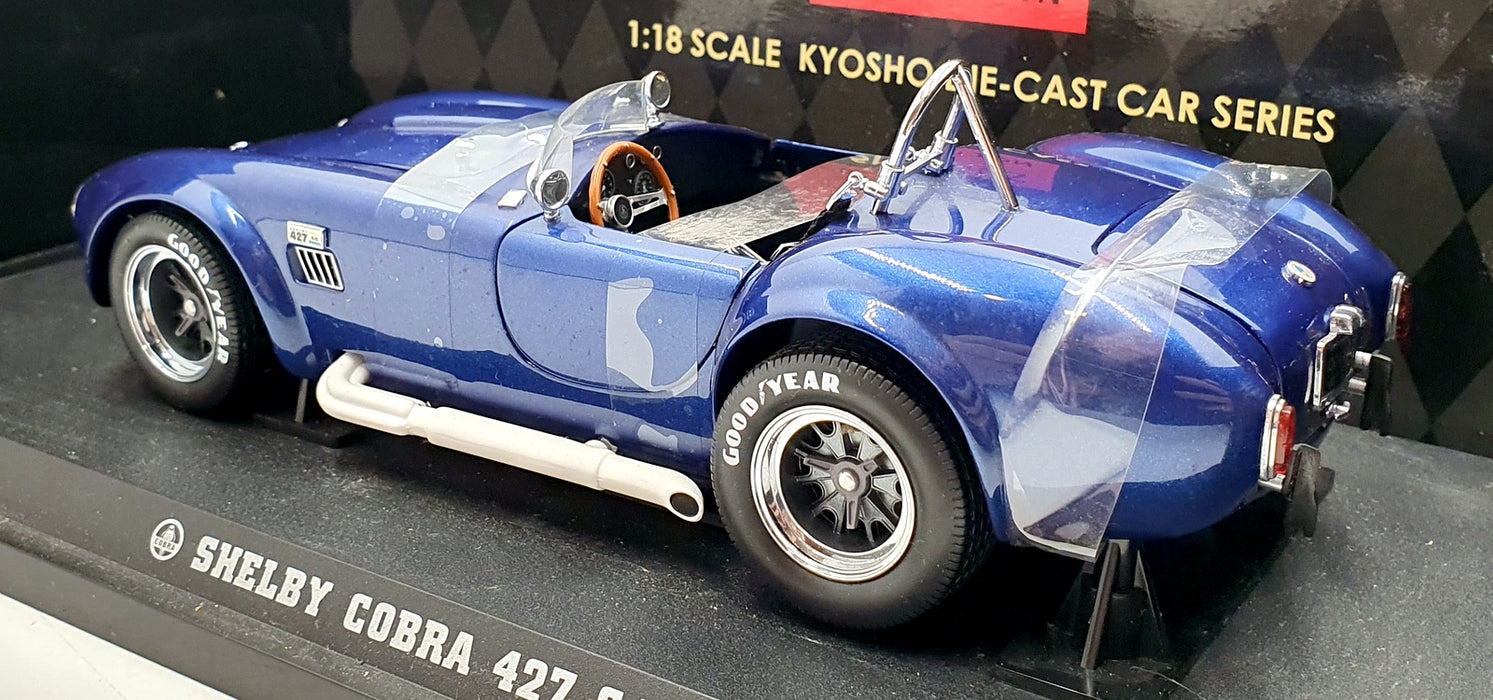 Kyosho 1/18 Scale 08046BL - Shelby Cobra 427 S/C Racing Screen - Blue