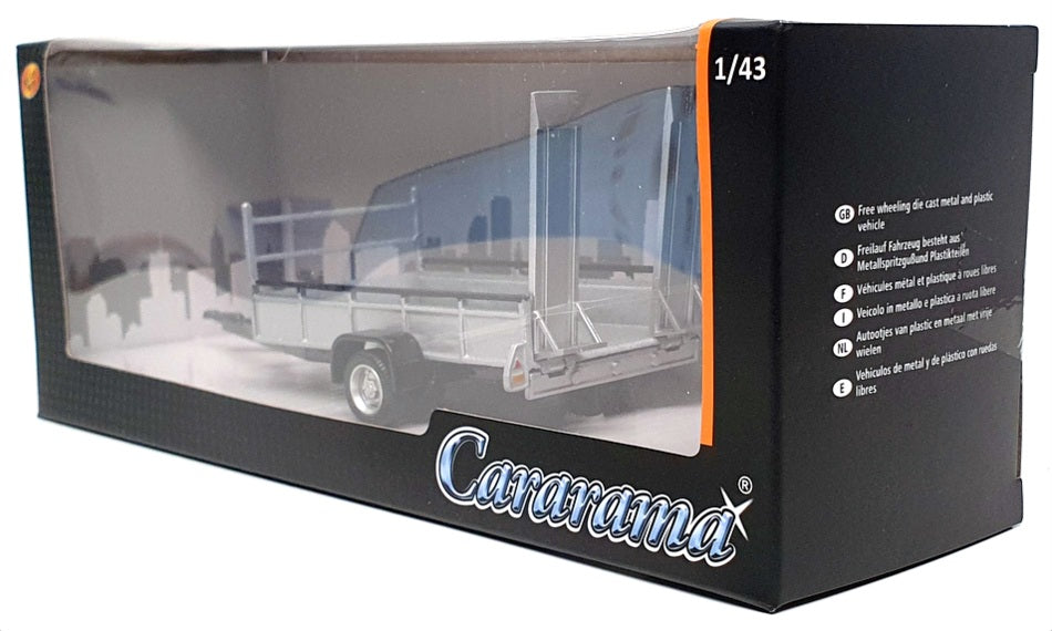 Cararama 1/43 Scale 4-92310 - Single Axle Car Trailer - Silver