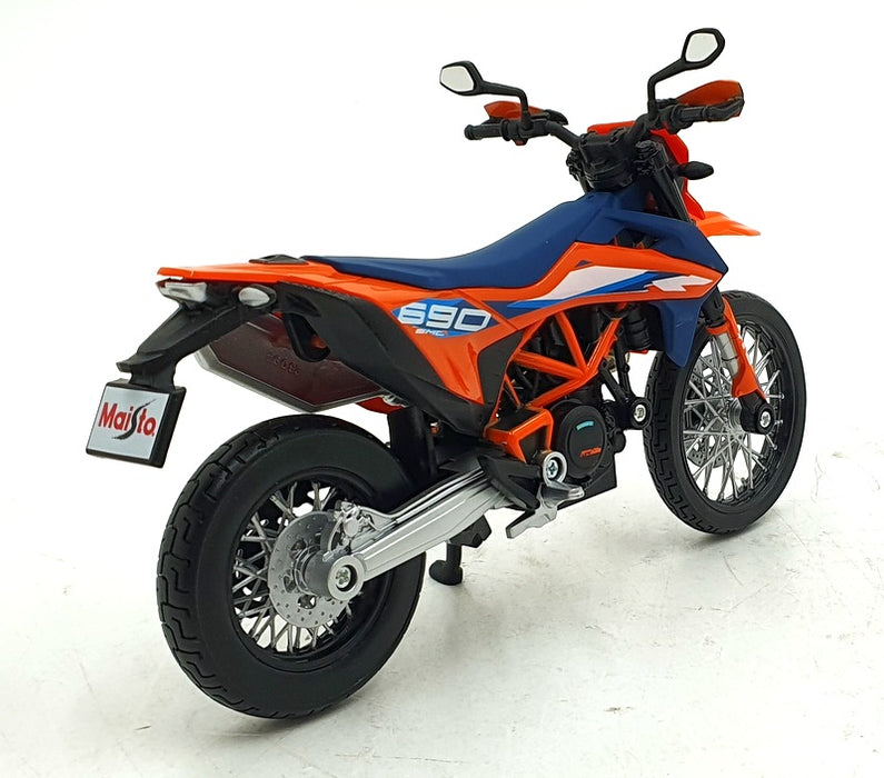 Maisto 1/12 Scale Diecast 31101-23094 - 2023 KTM 690 SMC R Motorbike Orange/Blue