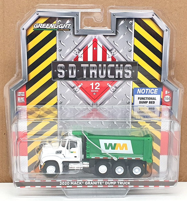 Greenlight 1/64 Scale 45120-B - 2020 Mack Granite Dump Truck - White/Green