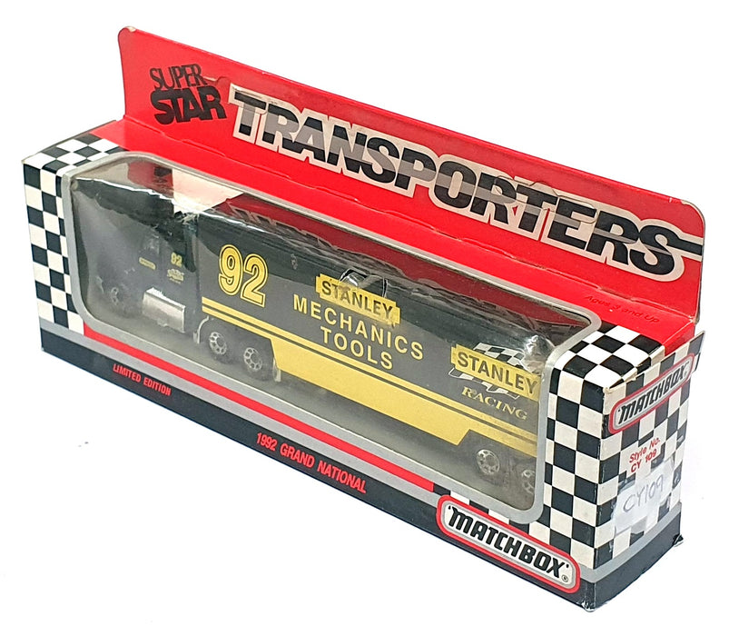 Matchbox 1/97 Scale CY109 - Ford Aeromax Truck Stanley Racing - Black/Yellow