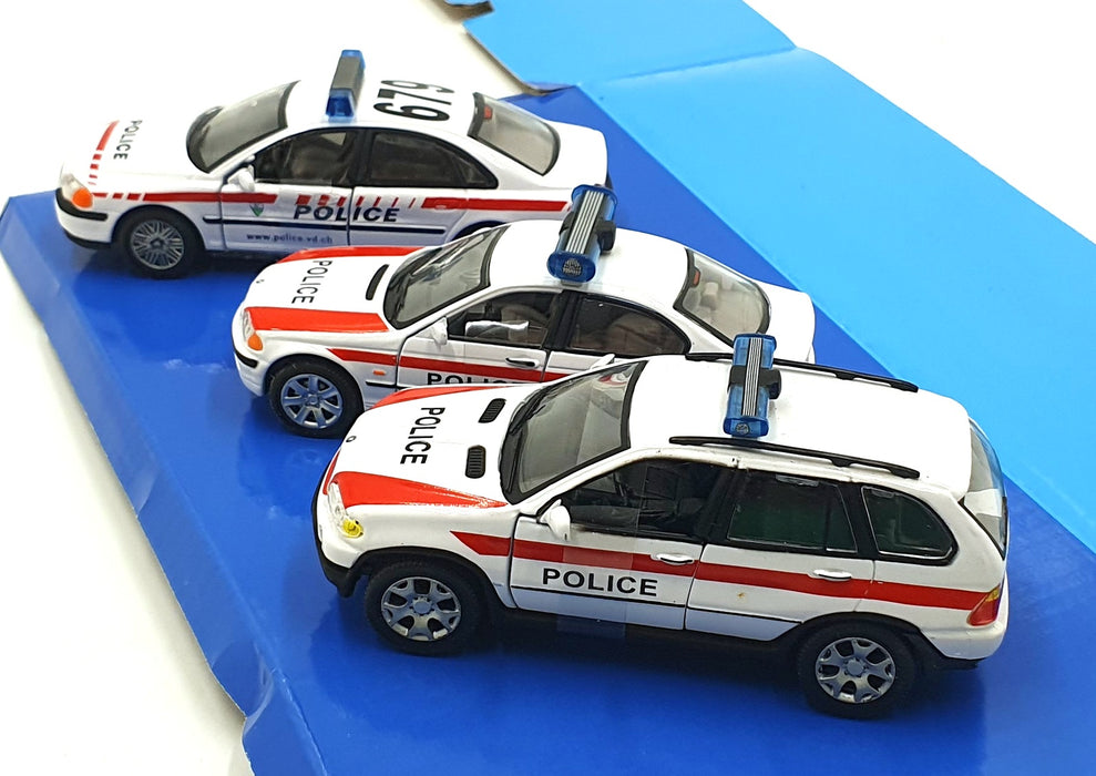 Cararama 1/43 Scale 370 - BMW Police Cars Mini 3 Piece Set  - Police