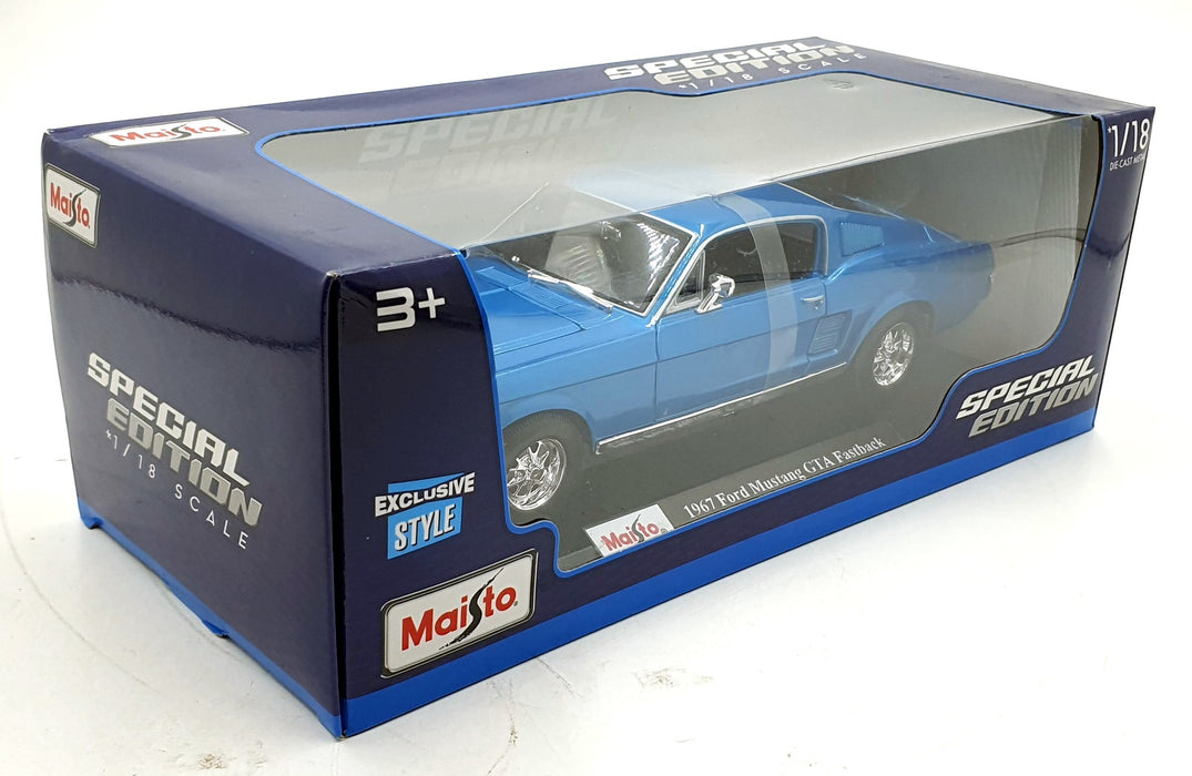 Maisto 1/18 Scale Diecast 31166 - 1967 Ford Mustang GTA Fastback - Blue