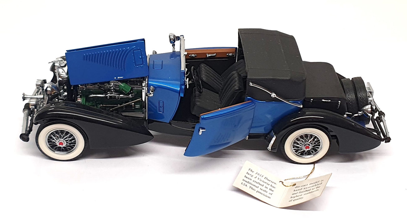 Franklin Mint 1/24 Scale 19626H - 1933 Duesenberg SJ Victoria - Blue/Black