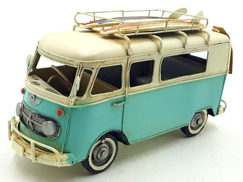 Kreatif Kraft Tin Plate Metal 84066 - Camper Van Oranament - Blue/White