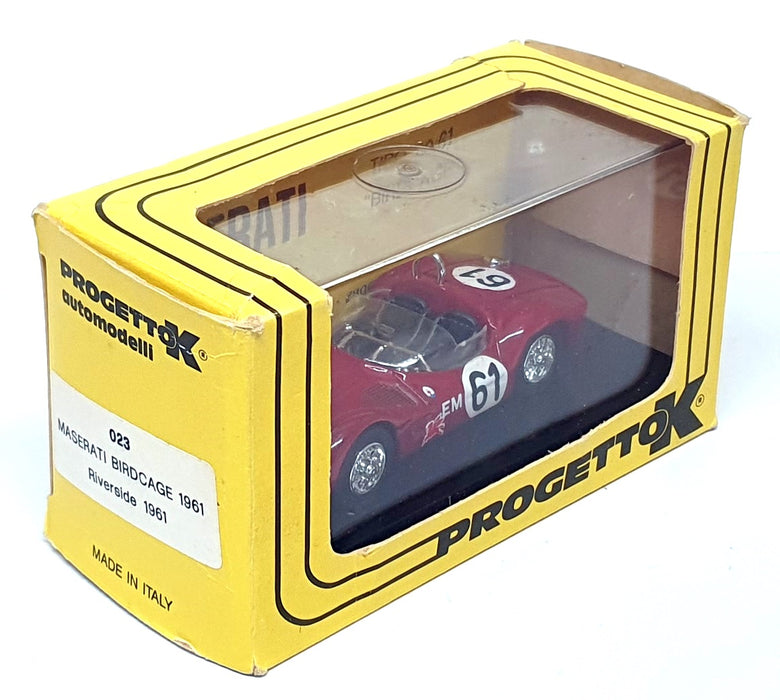 ProgettoK 1/43 Scale 023 - Maserati Tipo 61 Birdcage #61 Riverside 1961 - Red