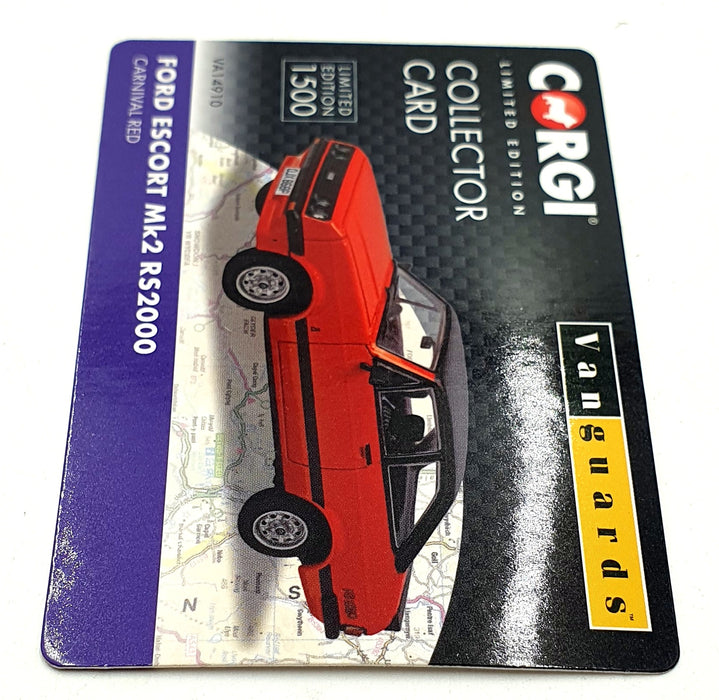 Vanguards 1/43 Scale VA14910 - Ford Escort Mk2 RS2000 - Red
