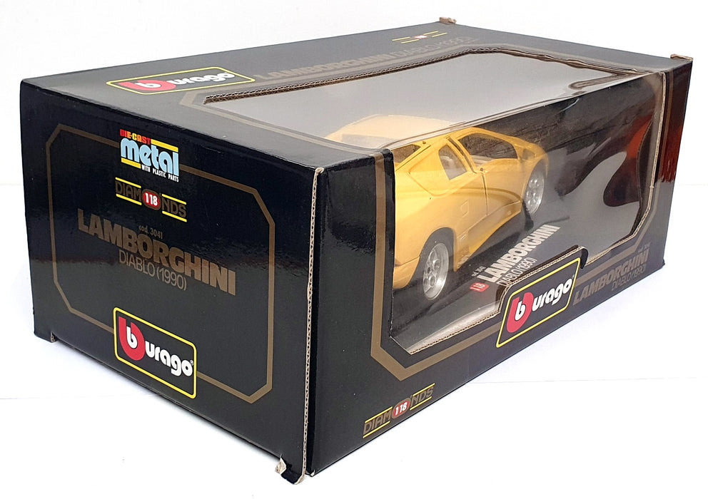 Burago 1/18 Scale Diecast 3041 - 1990 Lamborghini Diablo - Yellow