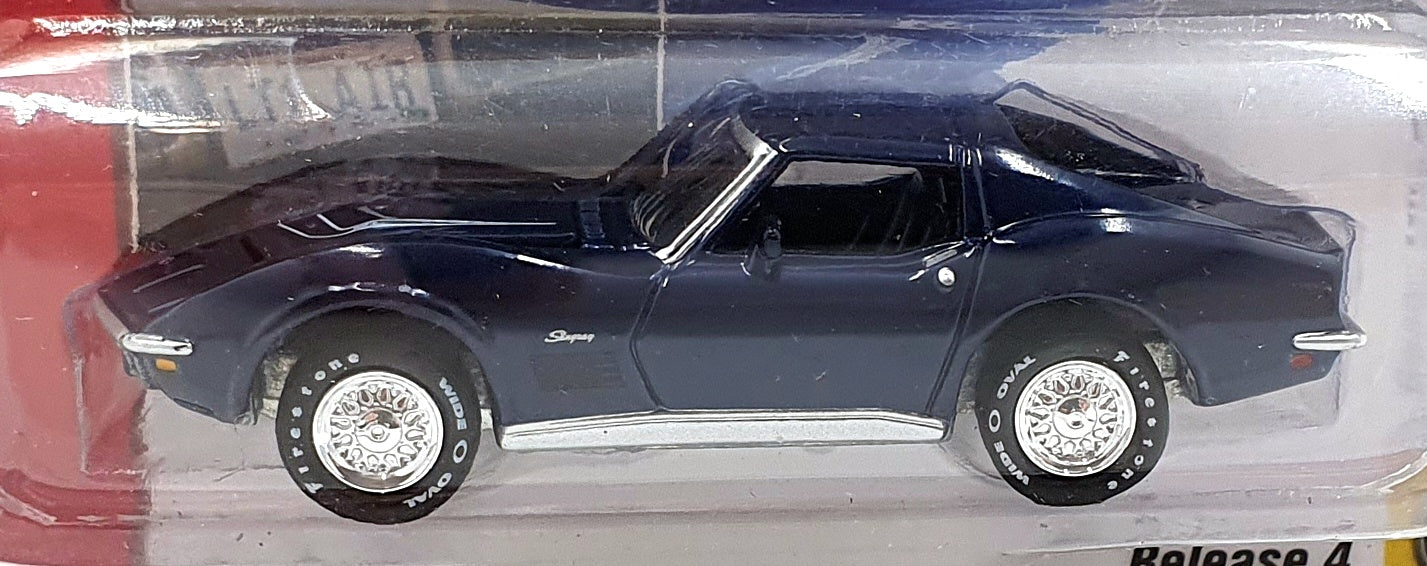 Johnny Lighting 1/64 Scale JLMC016 - 1972 Chevrolet Corvette - Blue