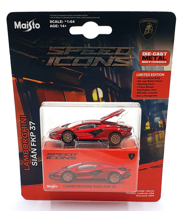 Maisto 1/64 Scale 15700 - Speed Icons Lamborghini Sian FKP 37 - Met. Red