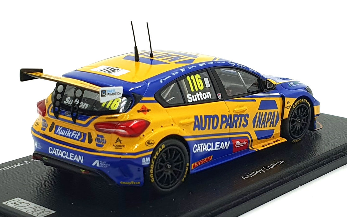 Spark 1/43 Scale UK026 - NAPA Racing UK Ford Focus BTCC #116 1st and 2nd 2025