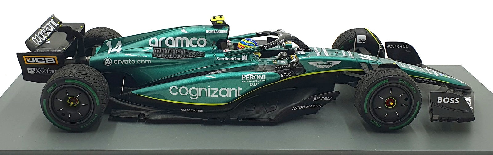 Spark 1/18 Scale 18S900 - Aston Martin AMR23 F1 Monaco 2023 2nd F.Alonso #14