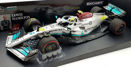 Minichamps 1/18 Scale 110 220044 Mercedes F1 W13 E Spanish GP 2022 Hamilton #44