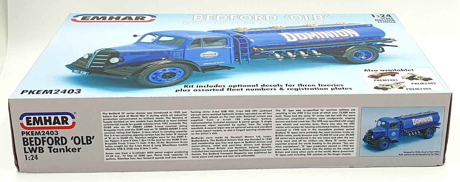 Emhar 1/24 Scale Model Kit PKEM2403 - Bedford 'OLB' LWB 'O' Series 5-ton Tanker