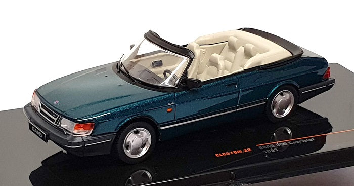 Ixo 1/43 Scale Diecast CLC578N.22 - 1991 Saab 900 Cabriolet - Met. Green