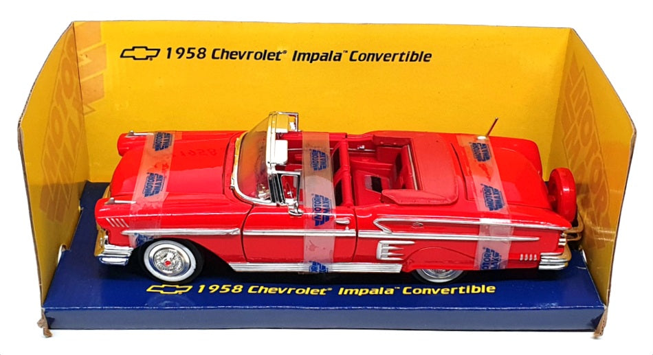 Motor Max 1/24 Scale Diecast 73200 - 1958 Chevrolet Impala Conv - Red