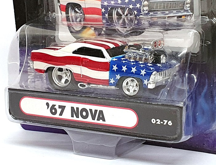 Muscle Machines 1/64 Scale 71161 02-76 - 1967 Chevrolet Nova - Stars & Stripes