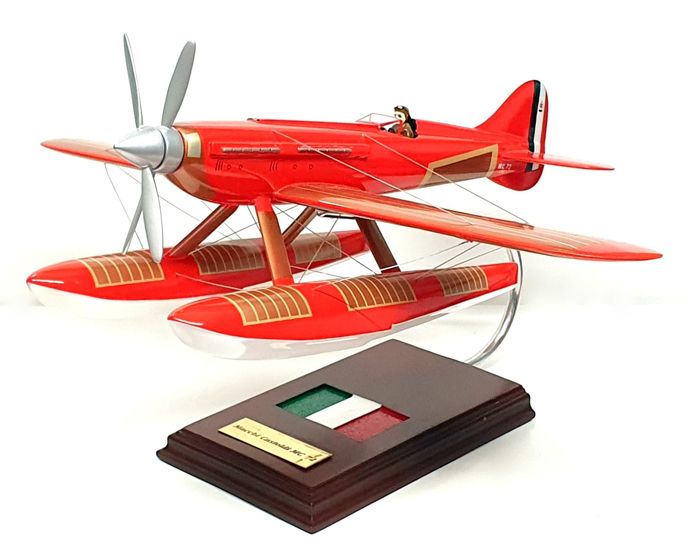 Unknown Brand 1/20 Scale 111125R Macchi Castoldi MC 72 Racing Plane Model - Red