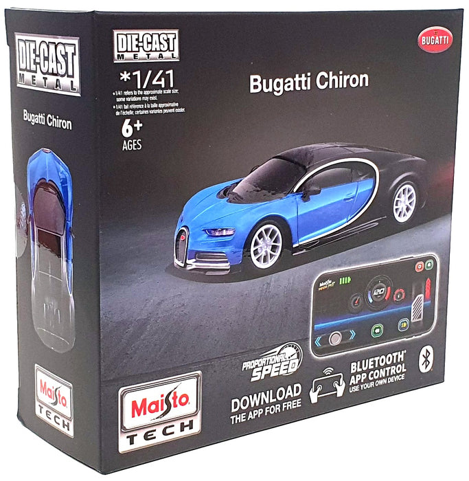 Maisto 1/41 Scale 82650B - Bugatti Chiron Bluetooth App Control Car - Blue
