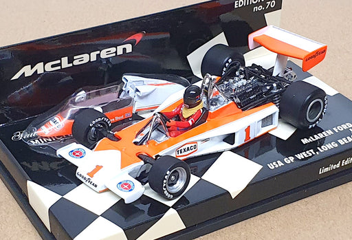 Minichamps 1/43 Scale 530 774391 - F1 McLaren Ford M23 USA GP 1977 James Hunt
