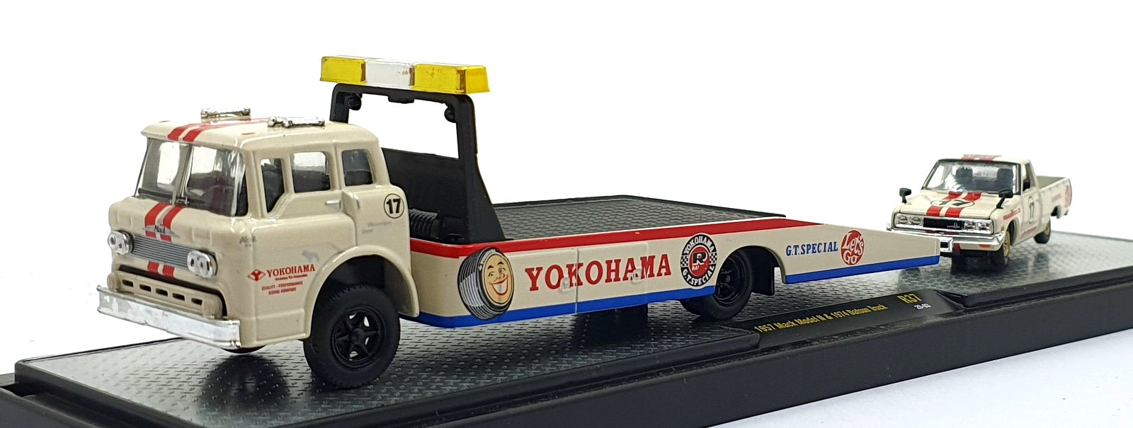 Castline M2 Machines 1/64 Scale R37 - 1957 Mack Model N & 1974 Datsun #17