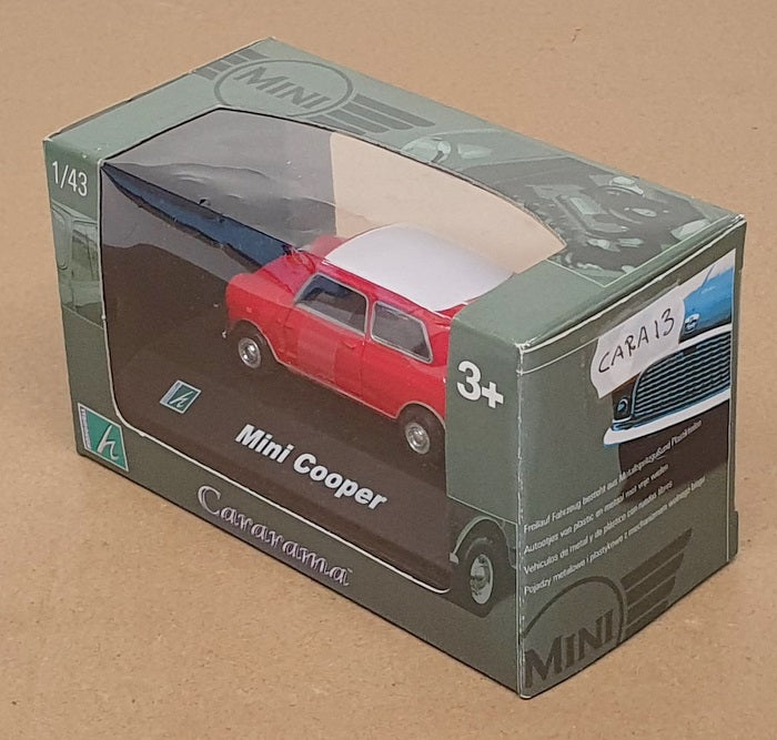 Cararama 1/43 Scale Diecast CARA13 - Mini Cooper - Red/White