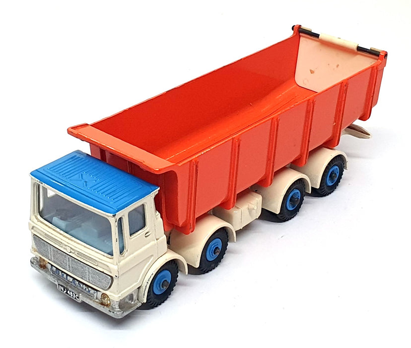 Dinky Toys Original 925 - Leyland Dump Truck With Tilt Cab - White/Blue/Orange