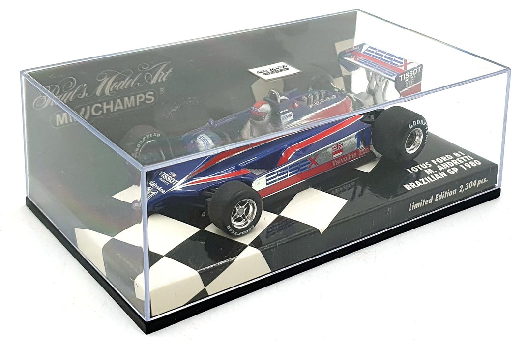 Minichamps 1/43 Scale 400 800011 F1 Lotus Ford 81 #11 Brazilian GP 1980 Andretti