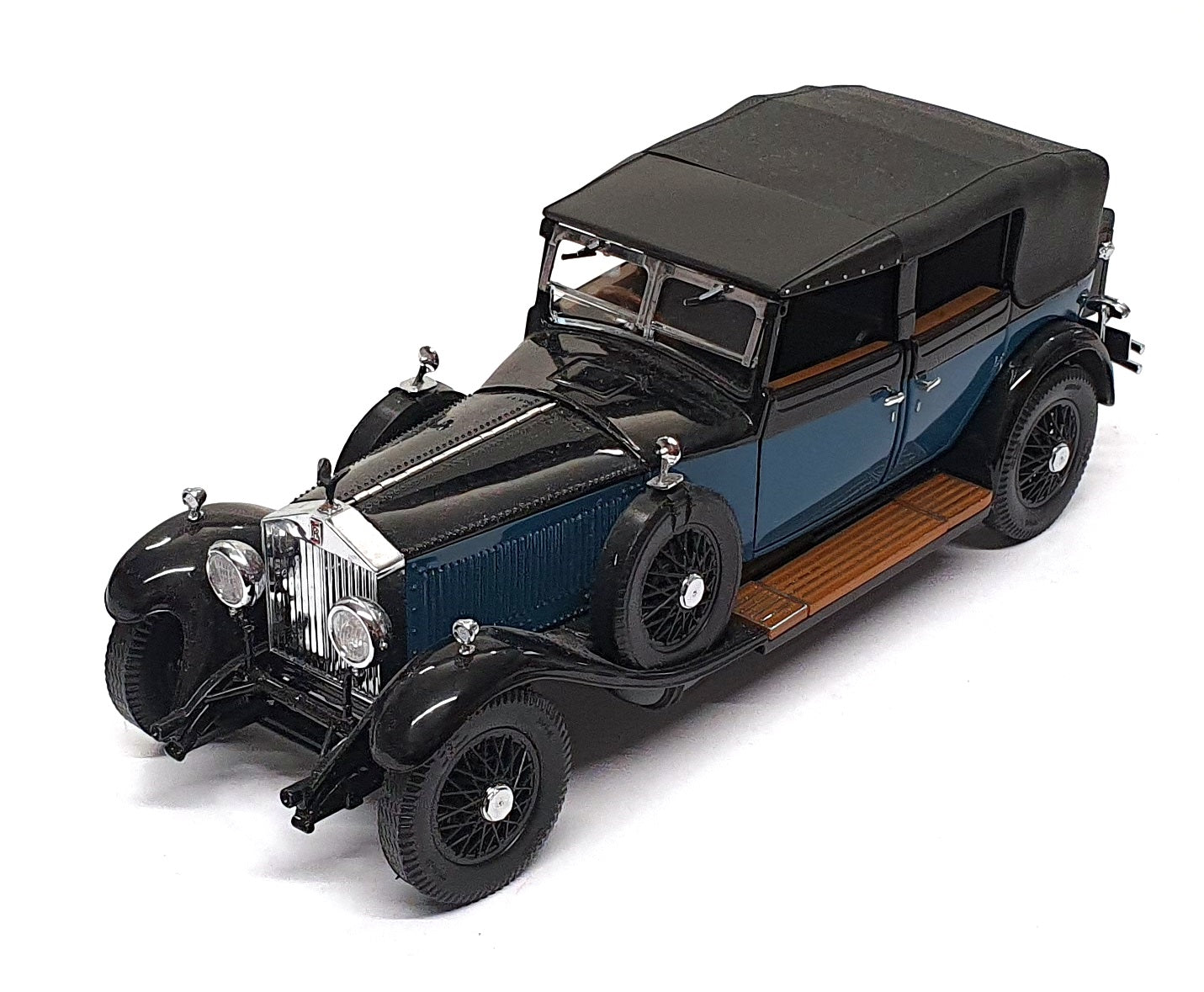 Franklin Mint 1/24 Scale 19626F - 1929 Rolls Royce Phantom I - Black/Blue