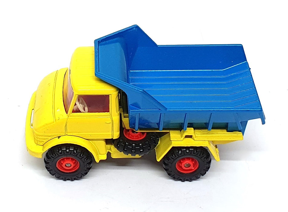 Corgi Toys 9.5cm Long Original Diecast 409 - Unimog Tipper - Yellow/Blue