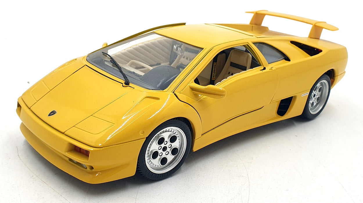 Burago 1/18 Scale Diecast 3041 - Lamborghini Diablo 1990 - Yellow/cream Int